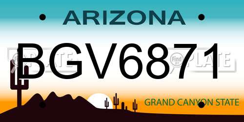 BGV6871 Arizona License Plate