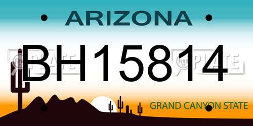 BH15814 Arizona License Plate