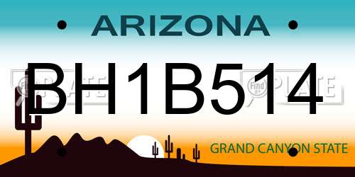 BH1B514 Arizona License Plate