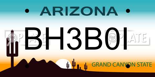 BH3B0I Arizona License Plate