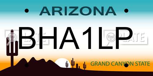 BHA1LP Arizona License Plate