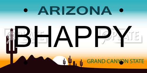 BHAPPY Arizona License Plate