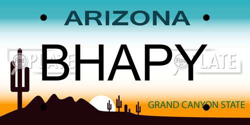 BHAPY Arizona License Plate