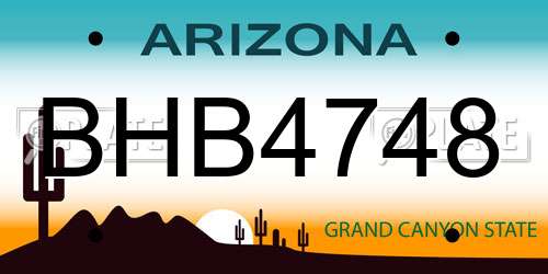 BHB4748 Arizona License Plate