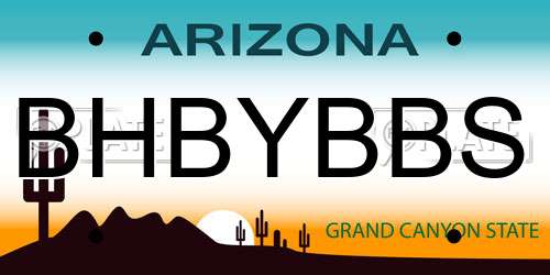 BHBYBBS Arizona License Plate