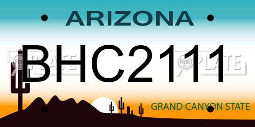 BHC2111 Arizona License Plate