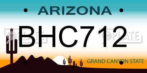 BHC712 Arizona License Plate