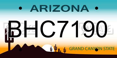 BHC7190 Arizona License Plate