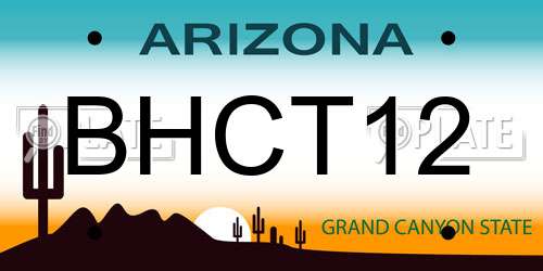 BHCT12 Arizona License Plate