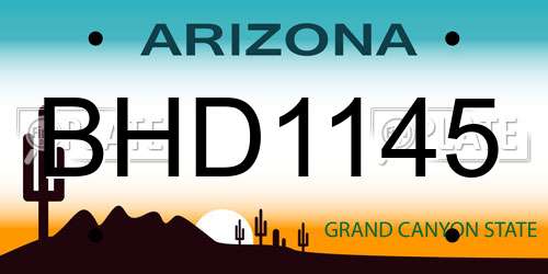 BHD1145 Arizona License Plate