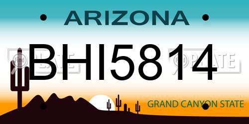 BHI5814 Arizona License Plate