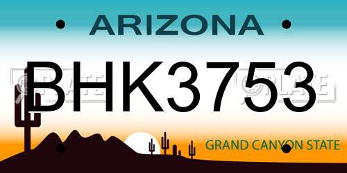 BHK3753 Arizona License Plate