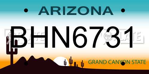 BHN6731 Arizona License Plate