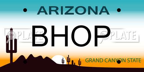 BHOP Arizona License Plate