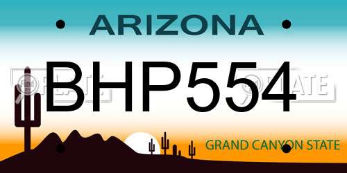 BHP554 Arizona License Plate