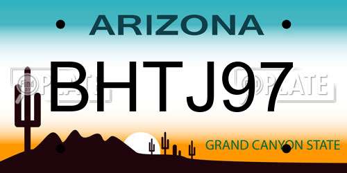 BHTJ97 Arizona License Plate