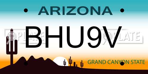 BHU9V Arizona License Plate