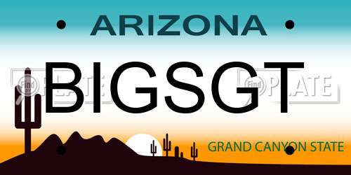 BIGSGT Arizona License Plate