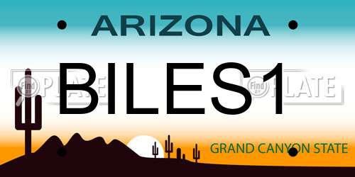 BILES1 Arizona License Plate
