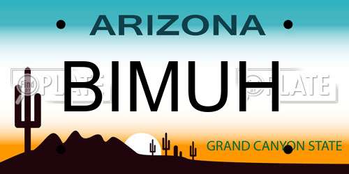 BIMUH Arizona License Plate