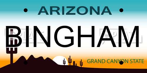 BINGHAM Arizona License Plate