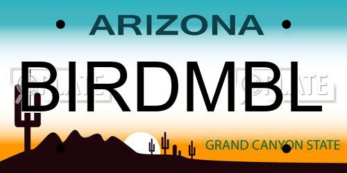 BIRDMBL Arizona License Plate