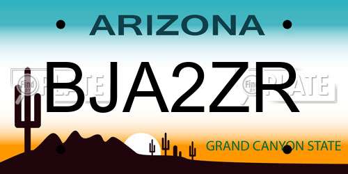 BJA2ZR Arizona License Plate