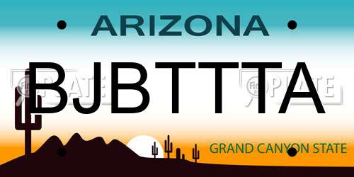 BJBTTTA Arizona License Plate