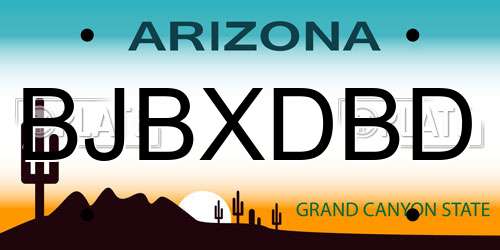 BJBXDBD Arizona License Plate