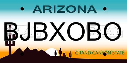 BJBXOBO Arizona License Plate