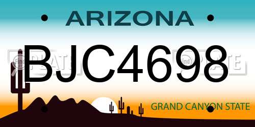 BJC4698 Arizona License Plate