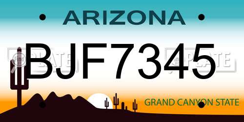 BJF7345 Arizona License Plate