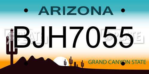 BJH7055 Arizona License Plate