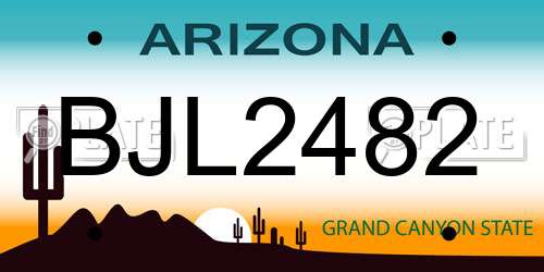 BJL2482 Arizona License Plate