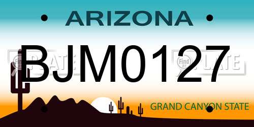 BJM0127 Arizona License Plate