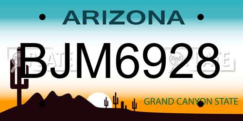 BJM6928 Arizona License Plate
