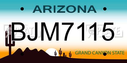 BJM7115 Arizona License Plate