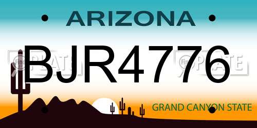 BJR4776 Arizona License Plate