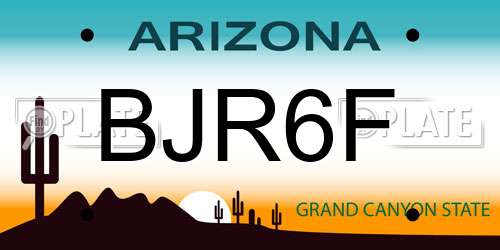 BJR6F Arizona License Plate
