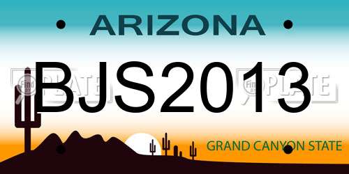 BJS2013 Arizona License Plate