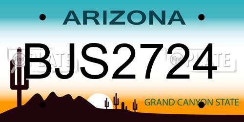 BJS2724 Arizona License Plate