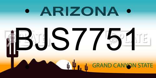 BJS7751 Arizona License Plate