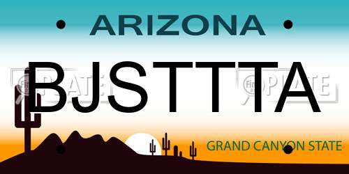 BJSTTTA Arizona License Plate