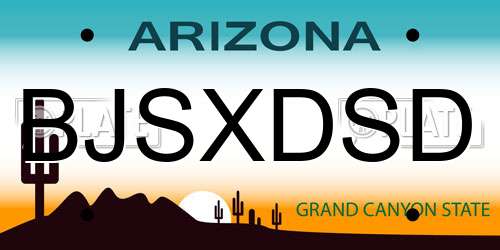 BJSXDSD Arizona License Plate