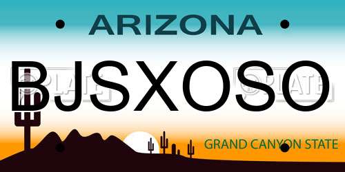 BJSXOSO Arizona License Plate