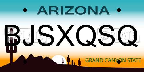 BJSXQSQ Arizona License Plate