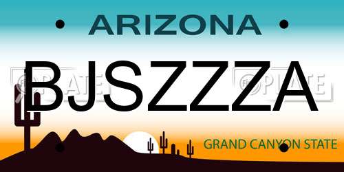 BJSZZZA Arizona License Plate
