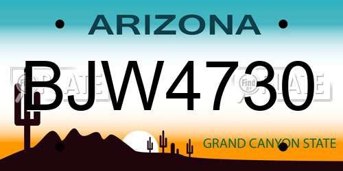 BJW4730 Arizona License Plate