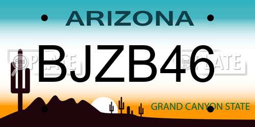 BJZB46 Arizona License Plate