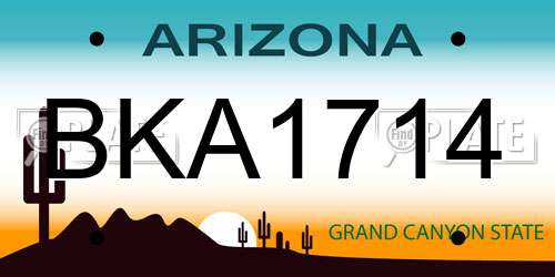 BKA1714 Arizona License Plate